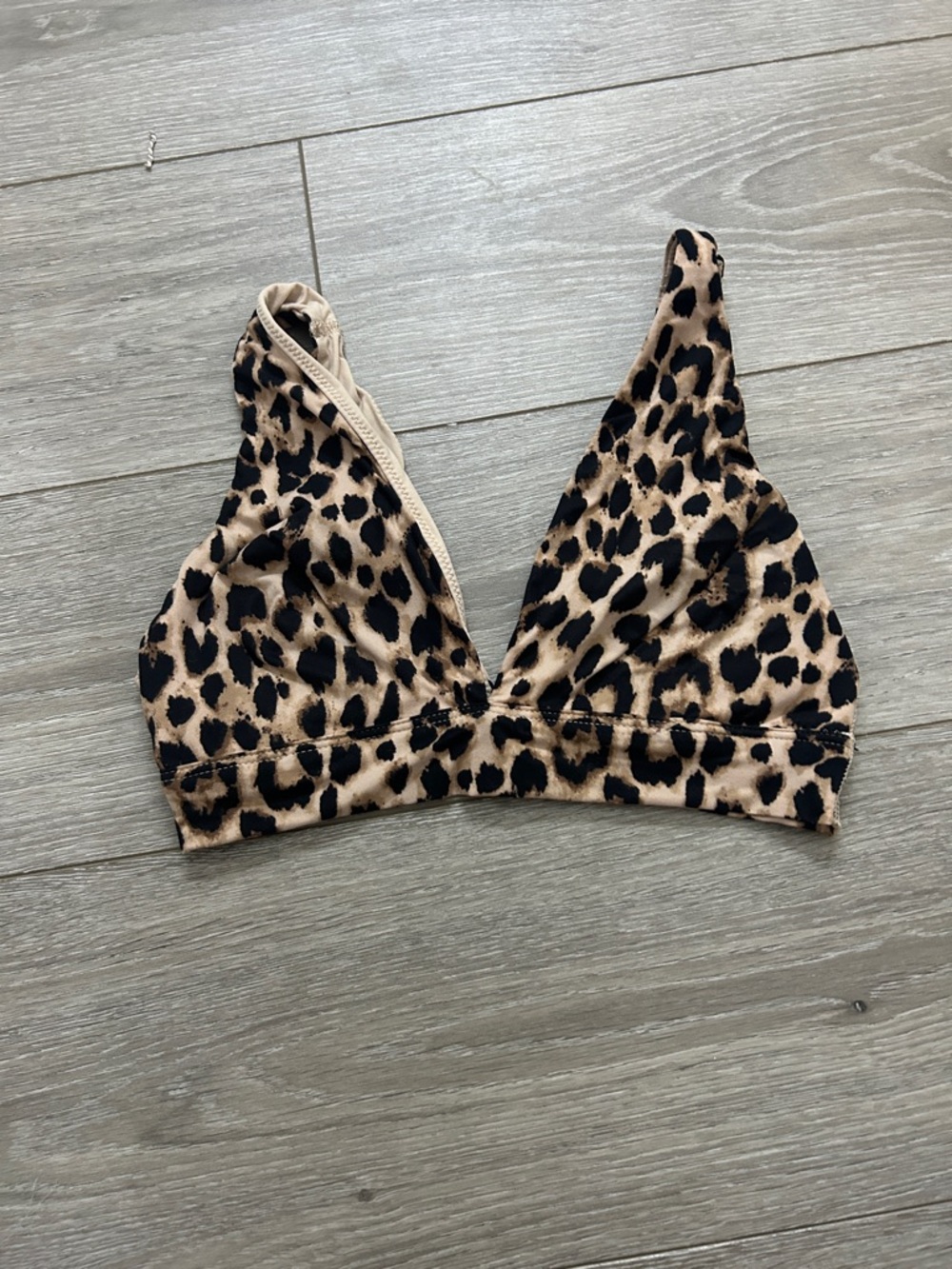 Victoria's Secret Leopard Print Triangle Bralette - Tan/Black